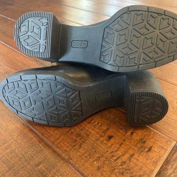 ABEO women's black metropolis strap leather chunky sole boots size 7M - Picture 5 of 11